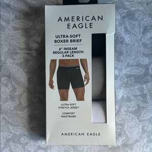 American Eagle Outfitters Ultra-Soft Boxer Briefs 3-Pack - Black, Gray, & White